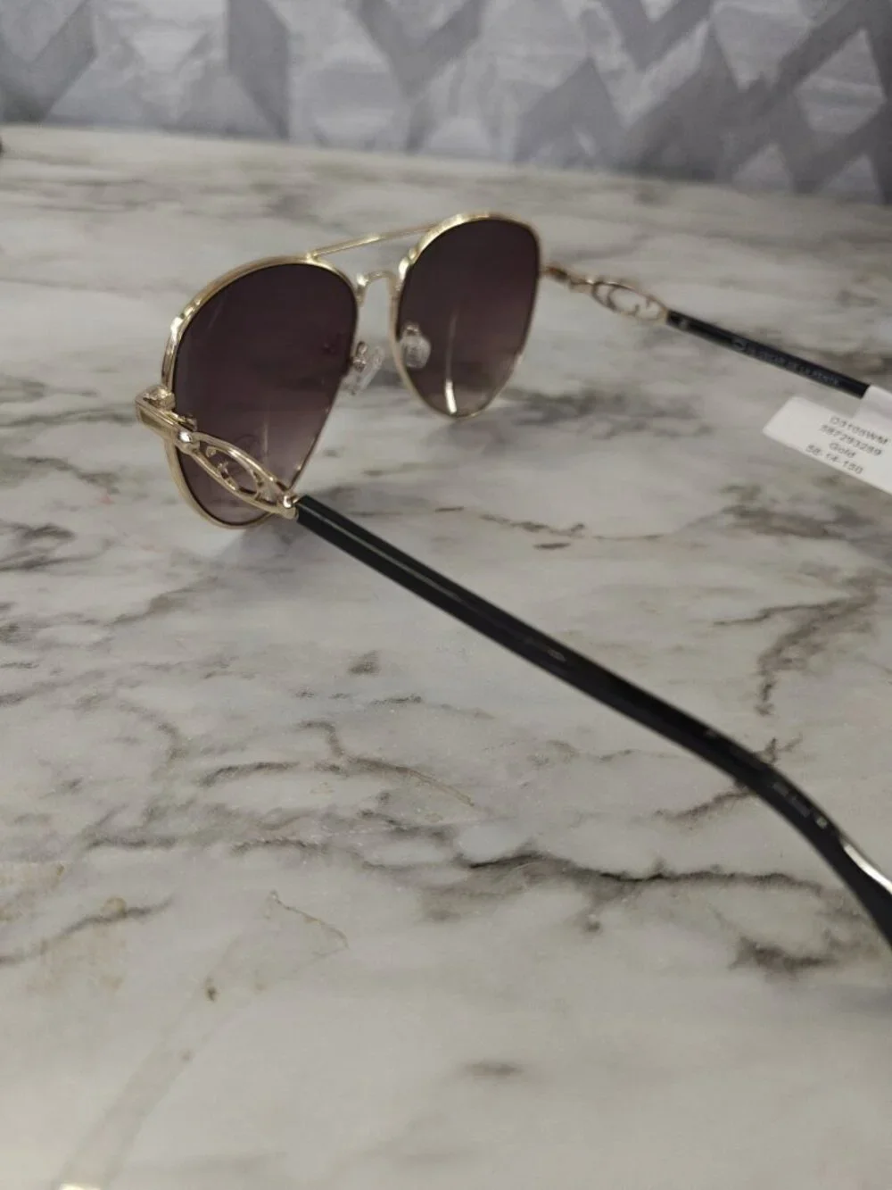 Oscar de la Renta Womens Aviator Sunglasses Gold Gradient MOD3105 58-14-150